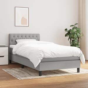 VidaXL Boxspring met matras stof lichtgrijs 100x200 cm