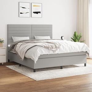 VidaXL Boxspring met matras stof lichtgrijs 180x200 cm