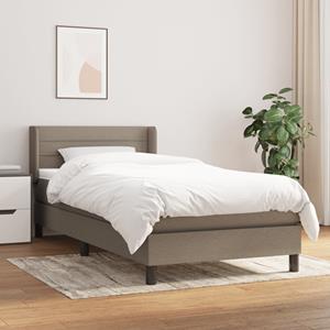 VidaXL Boxspring met matras stof taupe 90x200 cm