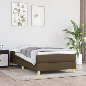 VidaXL Boxspring met matras stof donkerbruin 90x190 cm