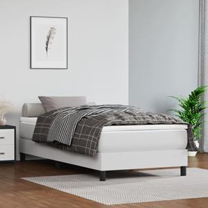 VidaXL Boxspring met matras kunstleer wit 90x190 cm