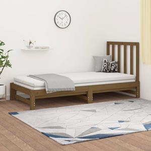 VidaXL Slaapbank uitschuifbaar grenenhout honingbruin 2x(90x200) cm