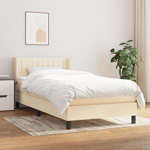 VidaXL Boxspring met matras stof crèmekleurig 80x200 cm