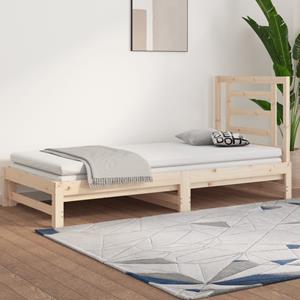 VidaXL Slaapbank uitschuifbaar 2x(90x200) cm massief grenenhout