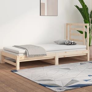 VidaXL Slaapbank uitschuifbaar massief grenenhout 2x(90x190) cm