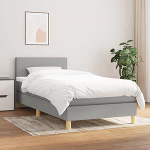 VidaXL Boxspring met matras stof lichtgrijs 80x200 cm