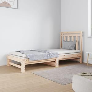 VidaXL Slaapbank uitschuifbaar massief grenenhout 2x(90x190) cm