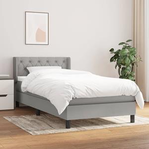 VidaXL Boxspring met matras stof lichtgrijs 80x200 cm