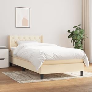 VidaXL Boxspring met matras stof crèmekleurig 80x200 cm