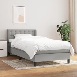 VidaXL Boxspring met matras stof lichtgrijs 90x190 cm