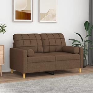 VidaXL Tweezitsbank met sierkussens 120 cm stof bruin