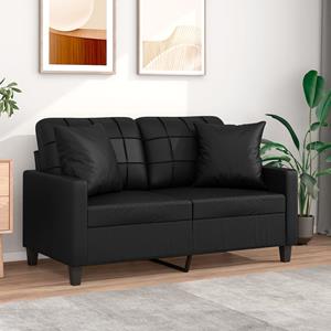 VidaXL Tweezitsbank met sierkussens 120 cm kunstleer zwart