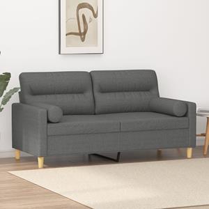 VidaXL Tweezitsbank met sierkussens 140 cm stof donkergrijs