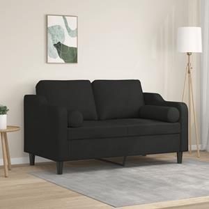 VidaXL Tweezitsbank met sierkussens 120 cm stof zwart