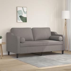 VidaXL Tweezitsbank met sierkussens 140 cm stof taupe