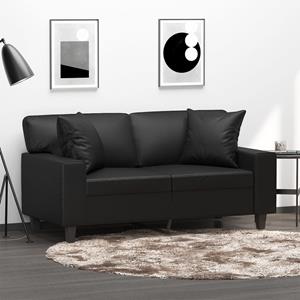 VidaXL Tweezitsbank met sierkussens 120 cm kunstleer zwart