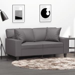 VidaXL Tweezitsbank met sierkussens 120 cm kunstleer grijs
