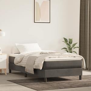 VidaXL Boxspring met matras fluweel donkergrijs 90x190 cm