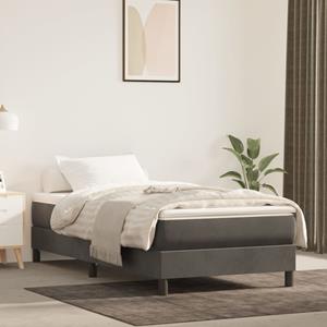 VidaXL Boxspring met matras fluweel donkergrijs 90x200 cm