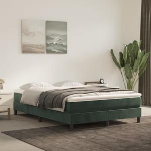 VidaXL Boxspring met matras fluweel donkergroen 140x190 cm