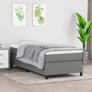 VidaXL Boxspring met matras stof donkergrijs 90x200 cm