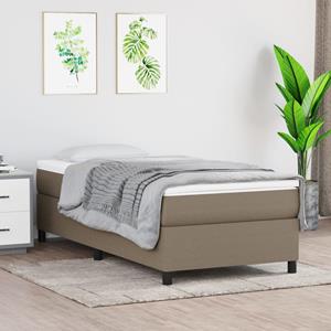 VidaXL Boxspring met matras stof taupe 100x200 cm