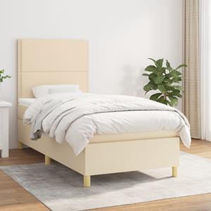 VidaXL Boxspring met matras stof crèmekleurig 80x200 cm