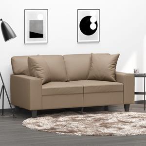 VidaXL Tweezitsbank met sierkussens 120 cm kunstleer cappuccinokleurig