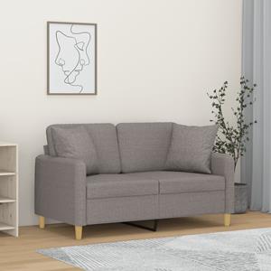 VidaXL Tweezitsbank met sierkussens 120 cm stof lichtgrijs