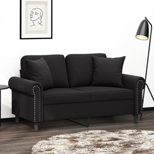 VidaXL Tweezitsbank met sierkussens 120 cm fluweel zwart