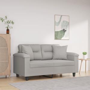 VidaXL Tweezitsbank met kussens 120 cm microvezelstof lichtgrijs