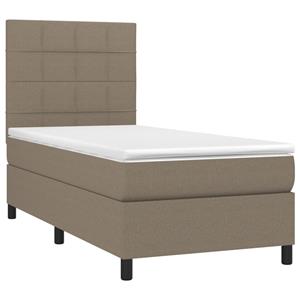 vidaXL Boxspring met matras en LED stof taupe 80x200 cm
