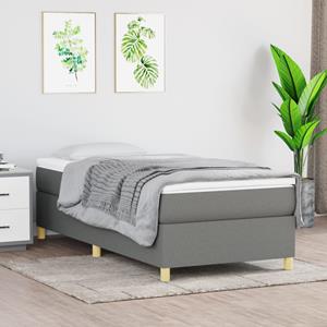 VidaXL Boxspring met matras stof donkergrijs 80x200 cm
