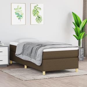 VidaXL Boxspring met matras stof donkerbruin 100x200 cm