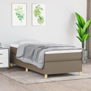 VidaXL Boxspring met matras stof taupe 100x200 cm