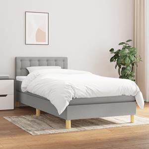 VidaXL Boxspring met matras stof lichtgrijs 80x200 cm