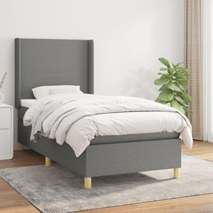 VidaXL Boxspring met matras stof donkergrijs 80x200 cm