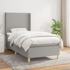 VidaXL Boxspring met matras stof lichtgrijs 90x190 cm