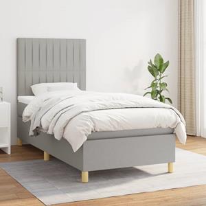 VidaXL Boxspring met matras stof lichtgrijs 80x200 cm