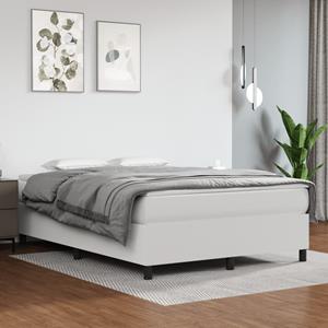 VidaXL Boxspring met matras kunstleer wit 140x190 cm