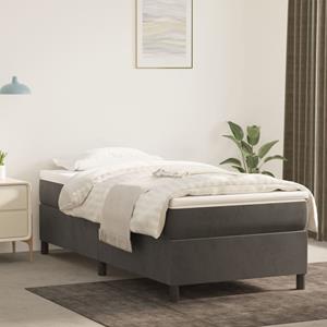 VidaXL Boxspring met matras fluweel donkergrijs 90x200 cm