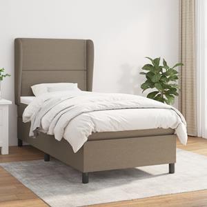 VidaXL Boxspring met matras stof taupe 90x200 cm