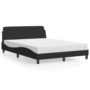 VidaXL Bed met matras fluweel zwart 140x190 cm