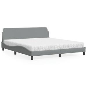 VidaXL Bed met matras stof lichtgrijs 180x200 cm
