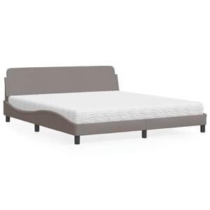 VidaXL Bed met matras stof taupe 180x200 cm