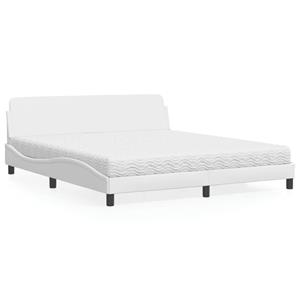 VidaXL Bed met matras kunstleer wit 180x200 cm