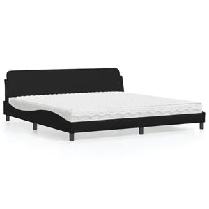 VidaXL Bed met matras kunstleer zwart 200x200 cm