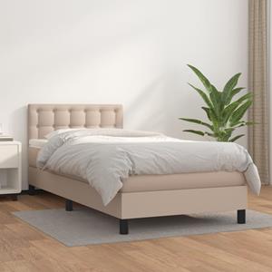 VidaXL Boxspring met matras kunstleer cappuccinokleurig 90x200 cm