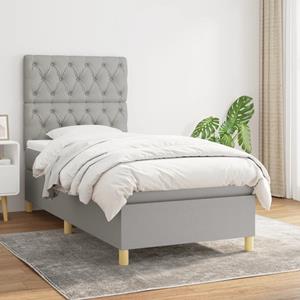 VidaXL Boxspring met matras stof lichtgrijs 80x200 cm