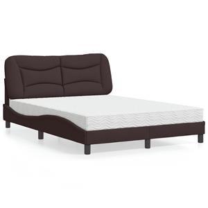 VidaXL Bed met matras stof donkerbruin 120x200 cm